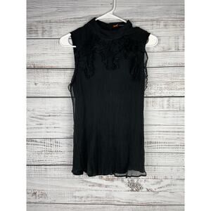 Comma Black Silk Gauzy Sleeveless Top EU 38 or US 8 Medium